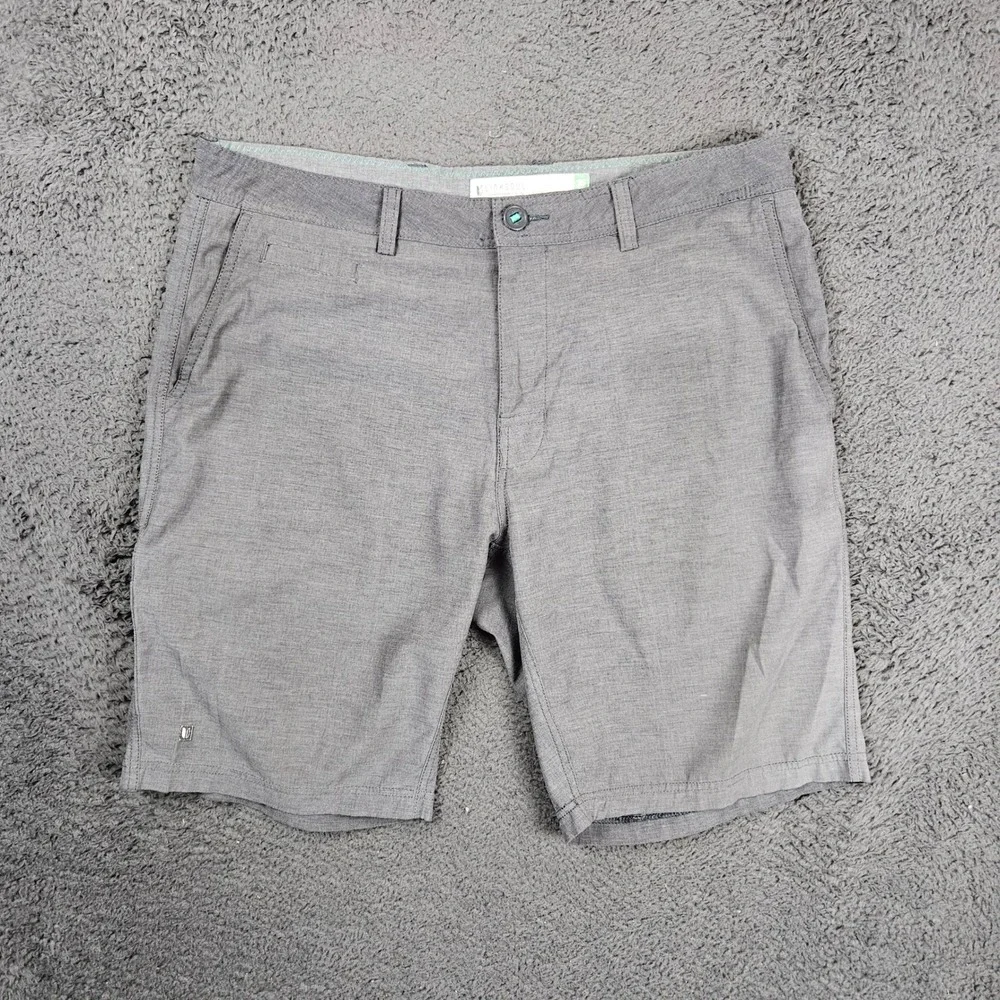 Linksoul Mens Boardwalker Shorts Gray Heathered Golf Casual Stretch‎ Size 35